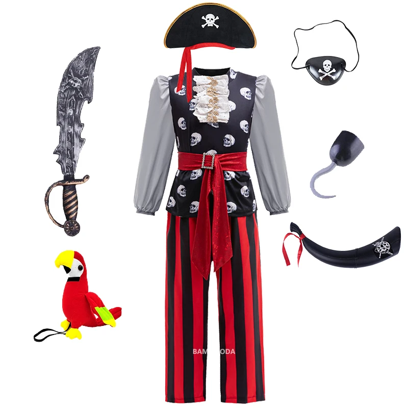 Costume d'Halloween pour Fille et Garçon, Robe Tutu en Maille de Capitaine, Cosplay de ixpour Enfant