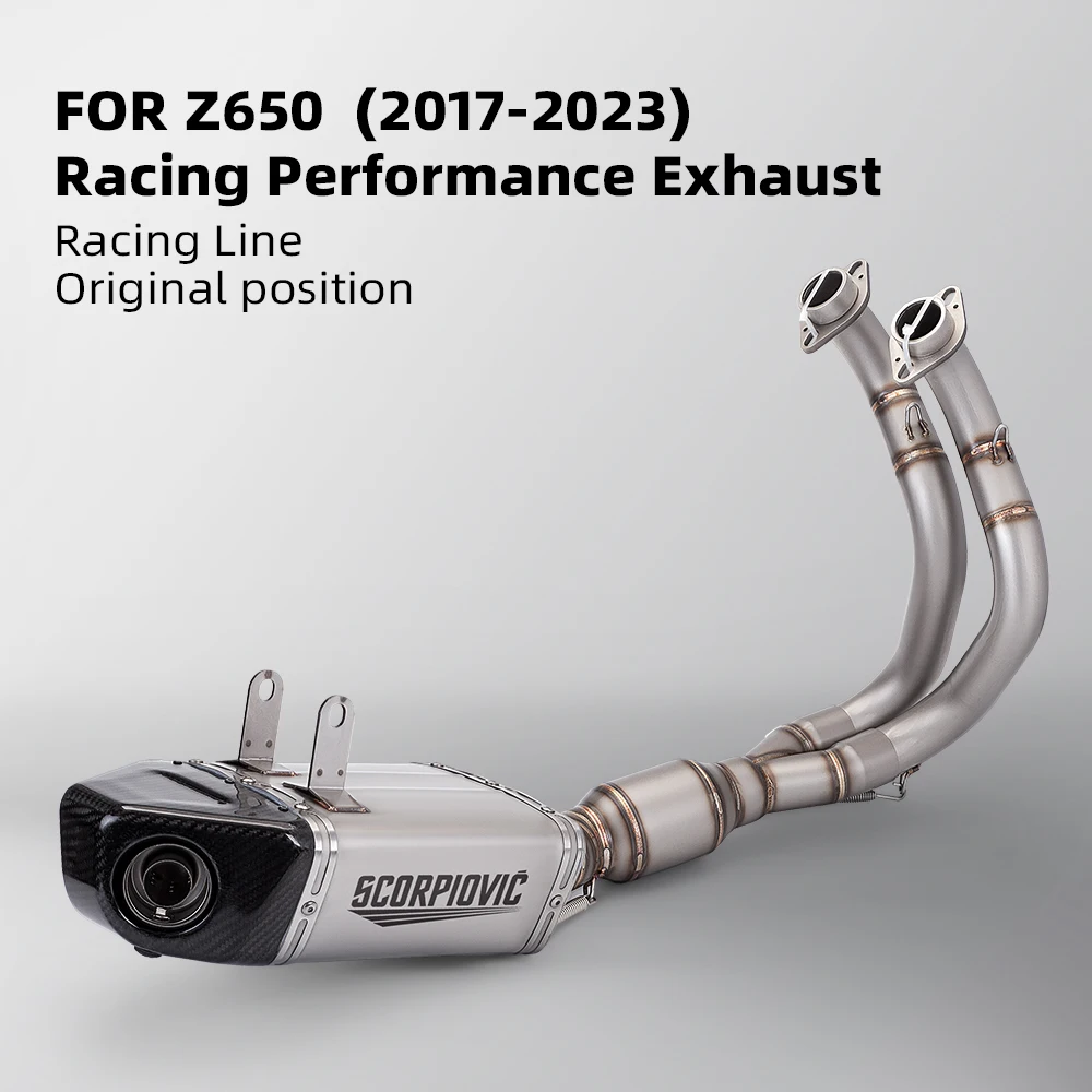 

For Z650 Moto Racing Exhaust Full System Muffler 2017-2023