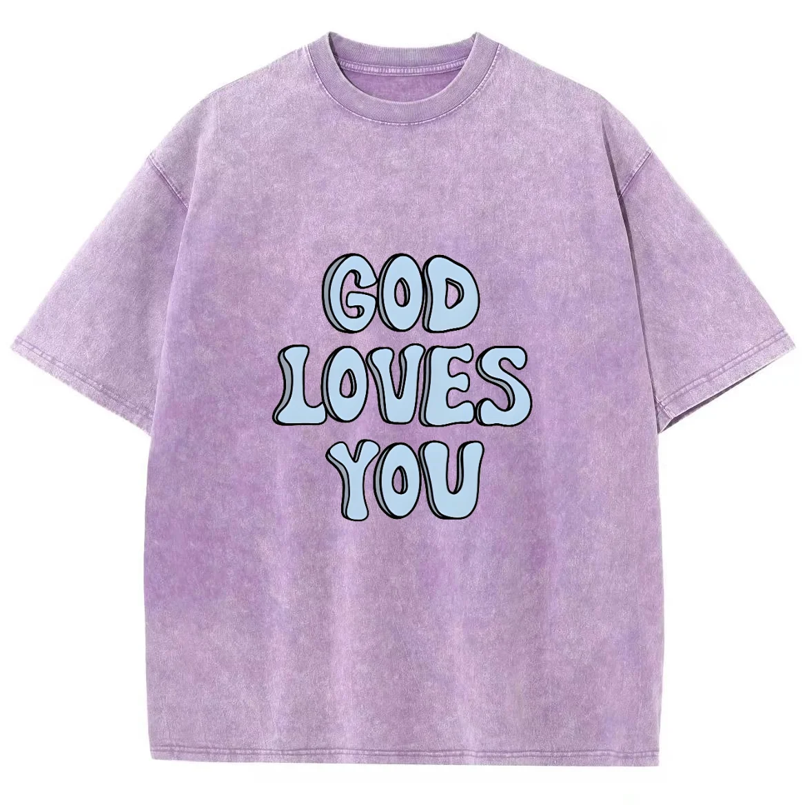 Y2K Loves  You Washed Short Sleeve TShirt, Cartoon Creative Printed Unisex Vintage Streetwear New Fashion Casual Plus-Size Tops