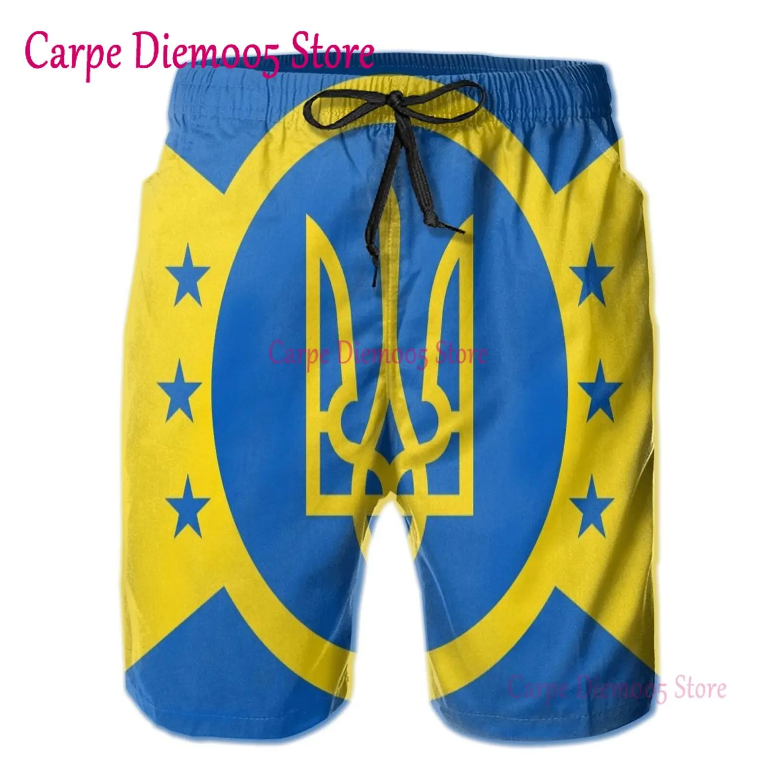 Ukraine Fashion Men\'s Shorts Beach Pants Surf Shorts Quick-Drying Swimming Trunks