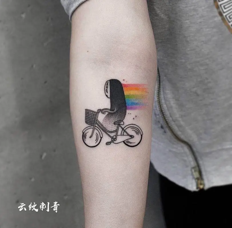 

Anime Cute Biker Rainbow Ghost Temporary Tattoos Cartoon Girl Waterproof Fake Tatoo Sticker for Woman Men Arm Hand Body Art