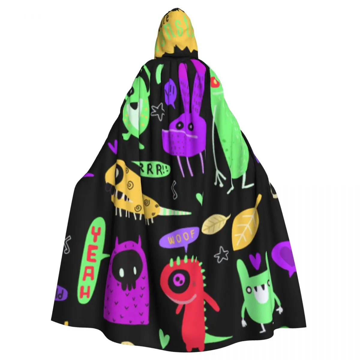 

Witch Cloak Cute Cartoon Monsters Halloween Cosplay Costume Unisex Adult Cloak Retro Ages Cape