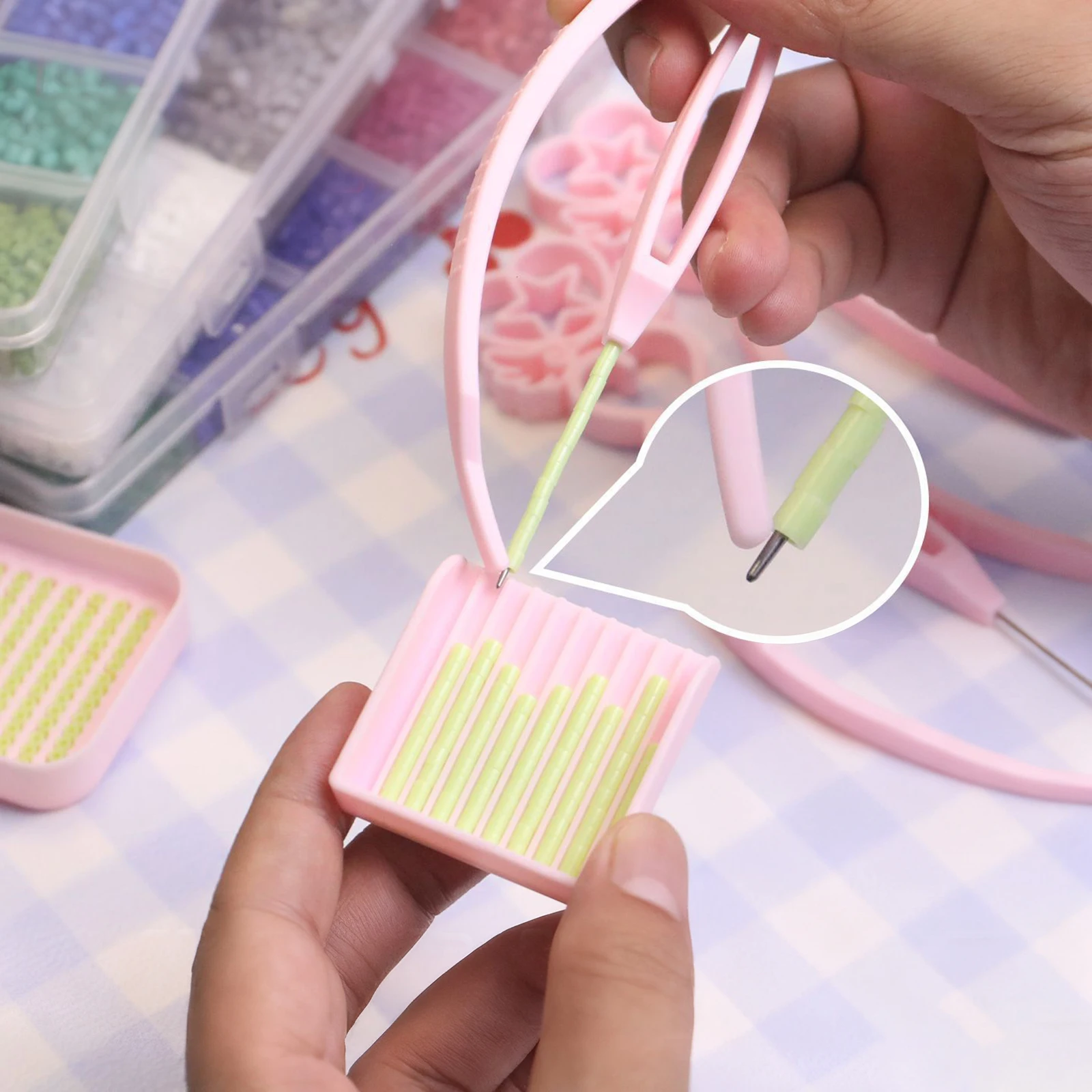 Mini Fuse Beads Picking Tray Resistant Perler Bead Tool Kit Scoop Crafting Arts Crafts Beading Tool Diy Accessories
