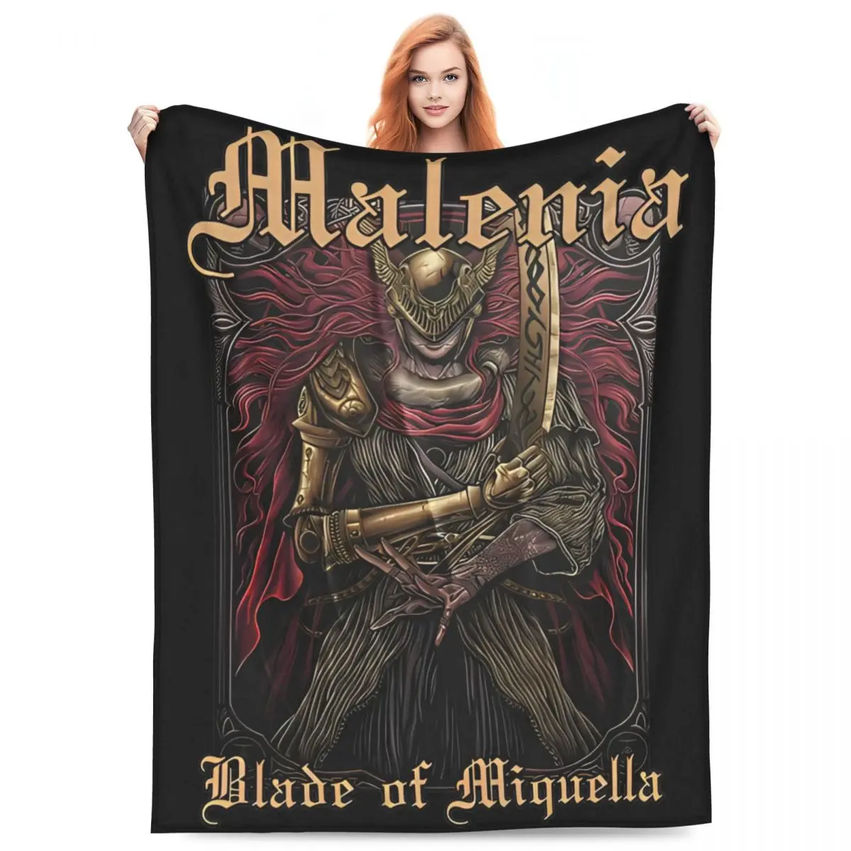 Comfort Malenia Blanket Merchandise Blade of Miquella Sofa Decorative Goddess Of Rot Throw Blankets Soft Flannel for Travel