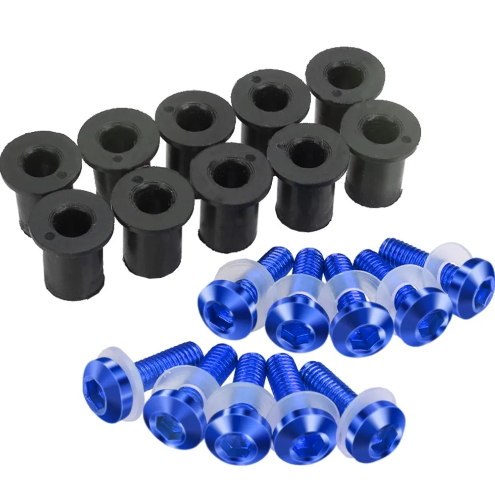 10 PCS M5 Fastener Nuts Windscreen Windshield Screw Mounting Bolts For Suzuki GSXR GSX-R 600 750 1000 K1 K2 K3 K4 K5 K6 K7 K8 K9