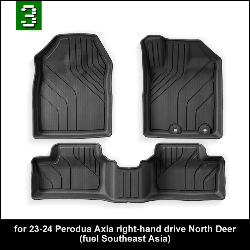 Car trunk mat TPE car floor mat suitable for Perodua Axia 2023-2024 all-weather trunk mat cargo lining seat back anti-dirty mat