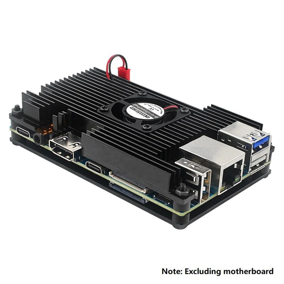 GOB-oFor Orange Pi 5 / 5B アルミニウム合金ケース アクティブ & パッシブ金属冷却エンクロース ファンヒートシンク付き