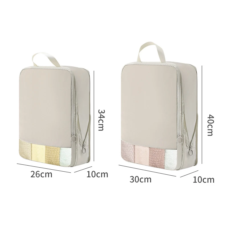 2pcs Set Soft Travel Organizer Storage Bag Suitcase Packing Cubes Set Portable Luggage Clothes Underware Tidy Pouch Compressible