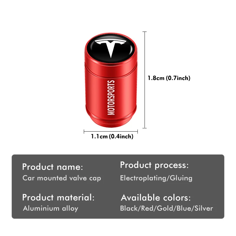 4 stücke Auto Radnabe Ventil Stiel Kappe Dekor Motorrad Fahrrad für Tesla Modell 3 y s x Roadster Bonina Spule