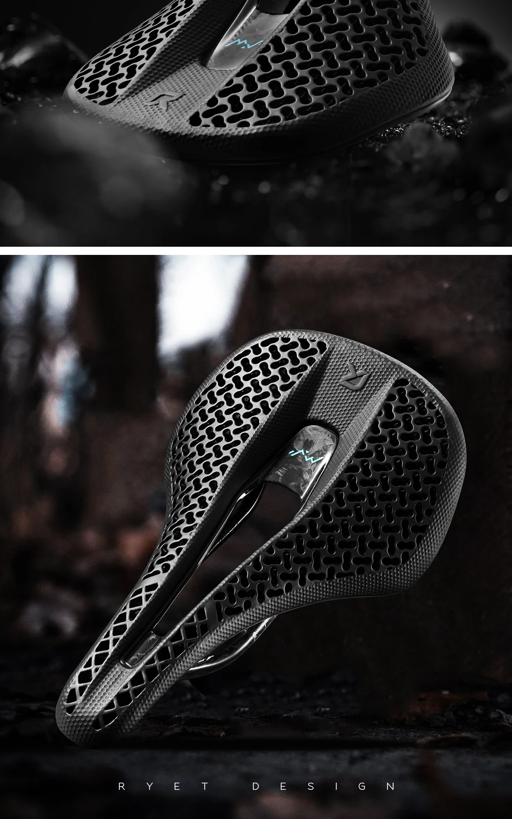 RYET Carbon 3D Gedruckt Fahrrad Sattel 140mm Ultraleicht Rennrad MTB Racing Sättel Fahrrad Sitz Teile Kissen Radfahren Fahrrad Zubehör – Detail 13