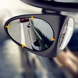 2 In 1 Car Blind Spot Mirror Wide Angle Mirror 360 Rotation Adjustable Convex Rear View Mirror View Front Wheel Auto Mirror