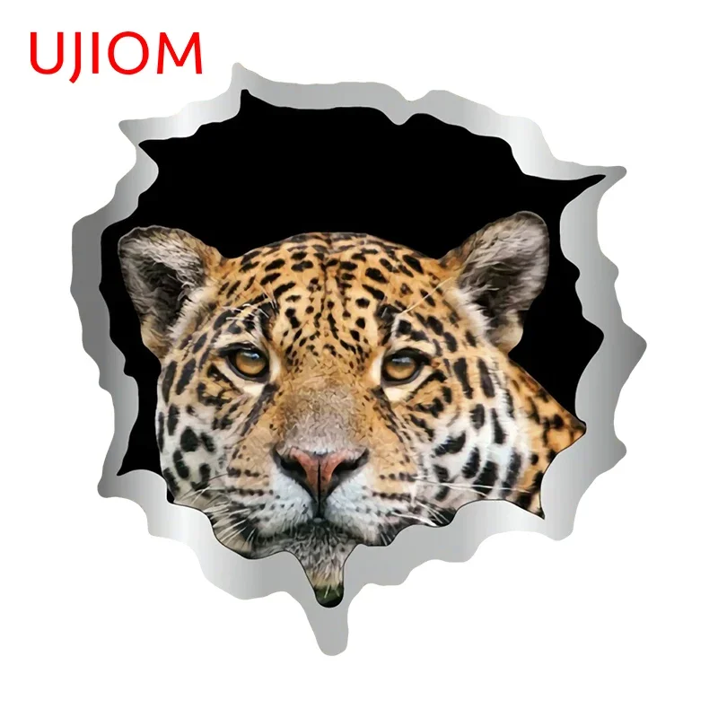 UJIOM For Crack Leopard Peeker Wall Stickers Kwaii Style Vivid Animal Decoration Chambre Decal Waterproof Surfboard Posters