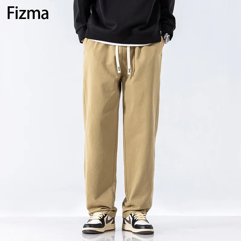 Fizma เสื้อผ้าผู้ชาย 4 สีคลาสสิกฤดูใบไม้ร่วง Casual VINTAGE Cargo กางเกงแฟชั่น Baggy กางเกงชายกางเกงผ้าฝ้ายสําหรับชาย
