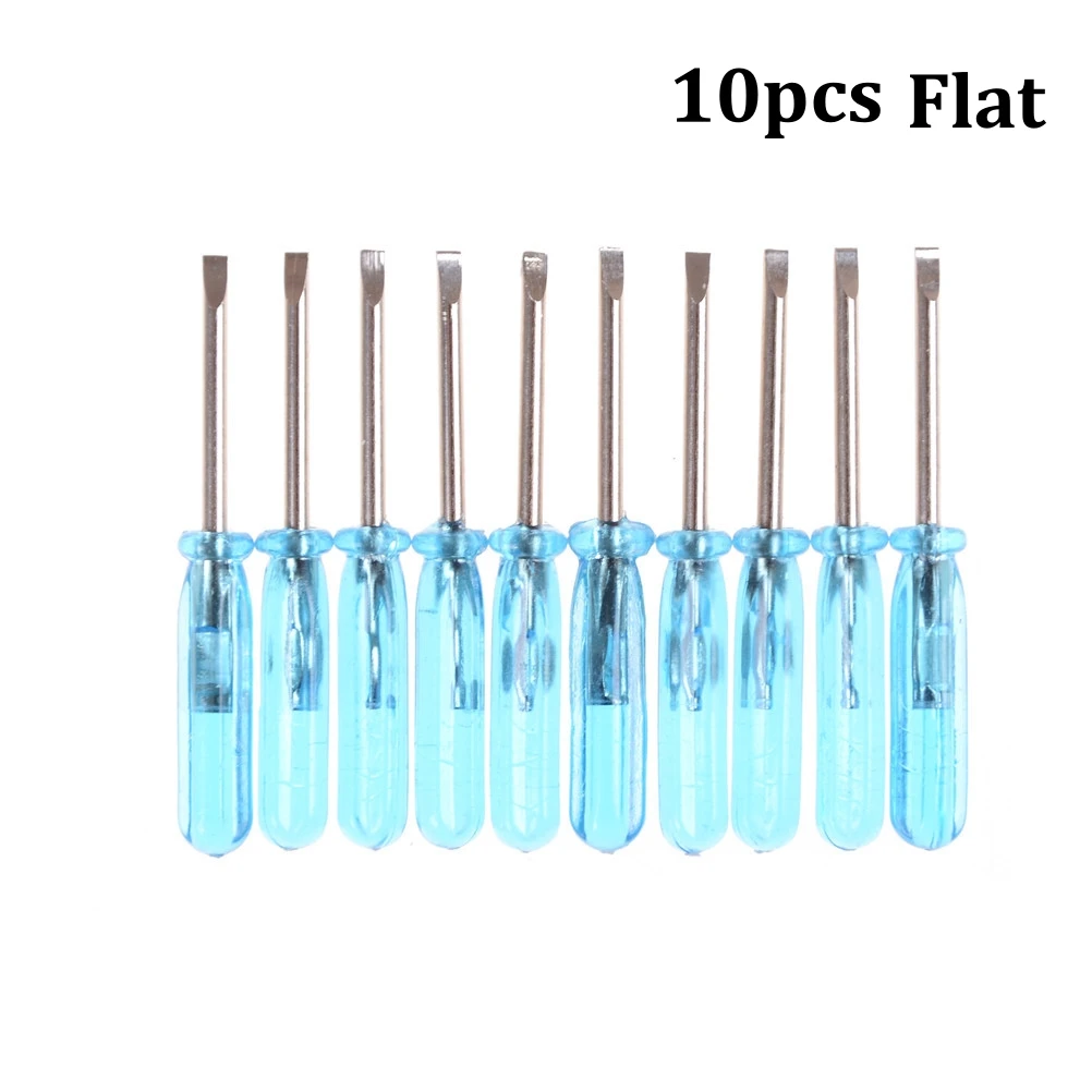 10pcs Mini 2.0mm Flat-blade Slotted Cross Head Small Screwdriver For Mobile Phone Xbox 360 Wireless Controller Repair Open