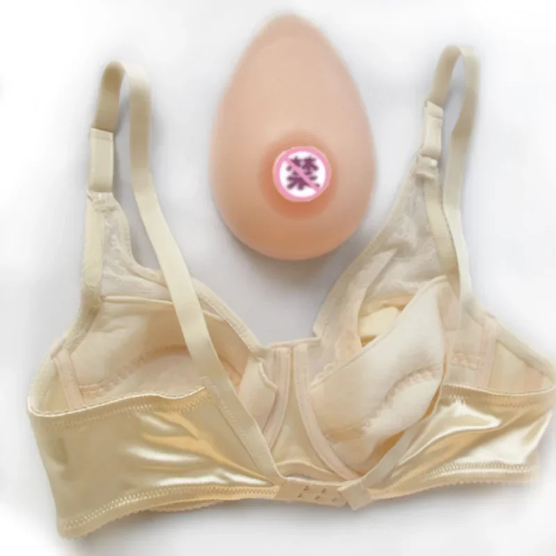

C Cup 800g/Pair Classic Drop Crossdresser Silicone Breast Shape + Sexy Lace and Satin Pockets Crossdresser