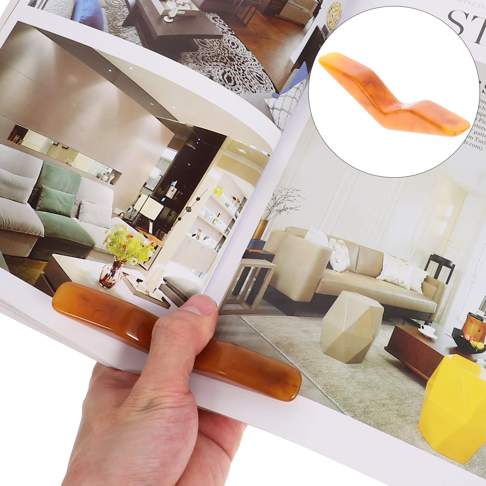 

Creative Resin Book Holder Thumb Page Spreader Lightweight Portable Reading Aid for Home Travel Camping Outdoor Activities