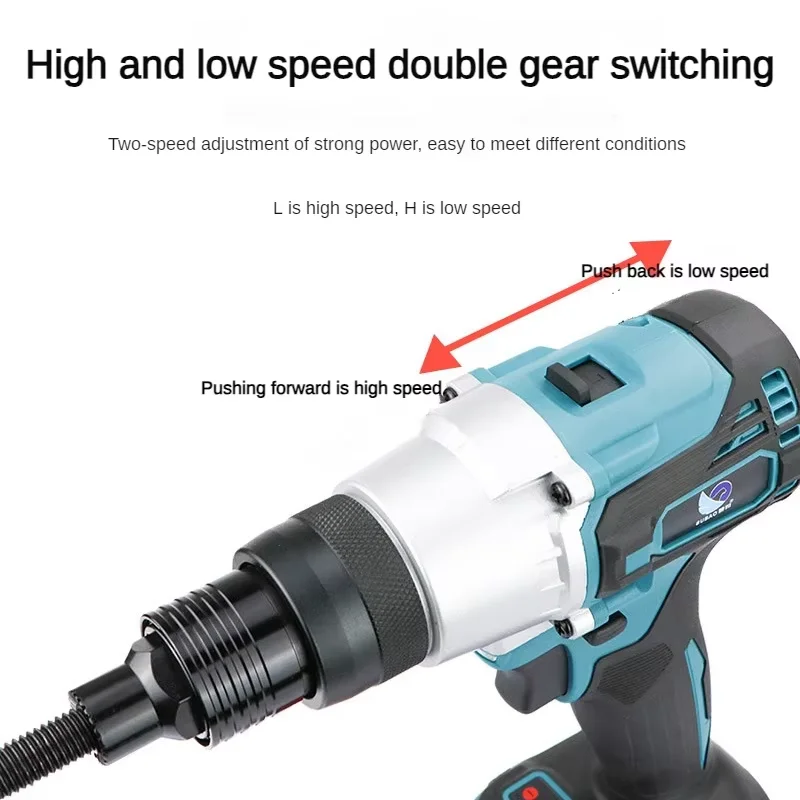 SUBAO S-Class อัจฉริยะดิจิตอลจอแสดงผล Rivet Gun 10 ส่วน 4.0Ah อัตโนมัติ Rivet Nut Gun M3-M12 ชาร์จปืนเล็บ