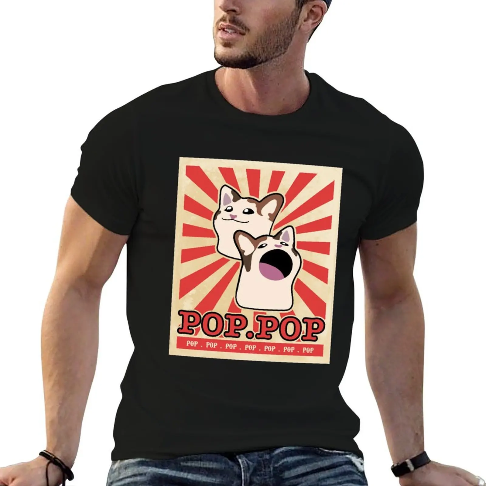 

Popcat Vintage T-Shirt man t shirts for men casual man t shirt graphic T-Shirt