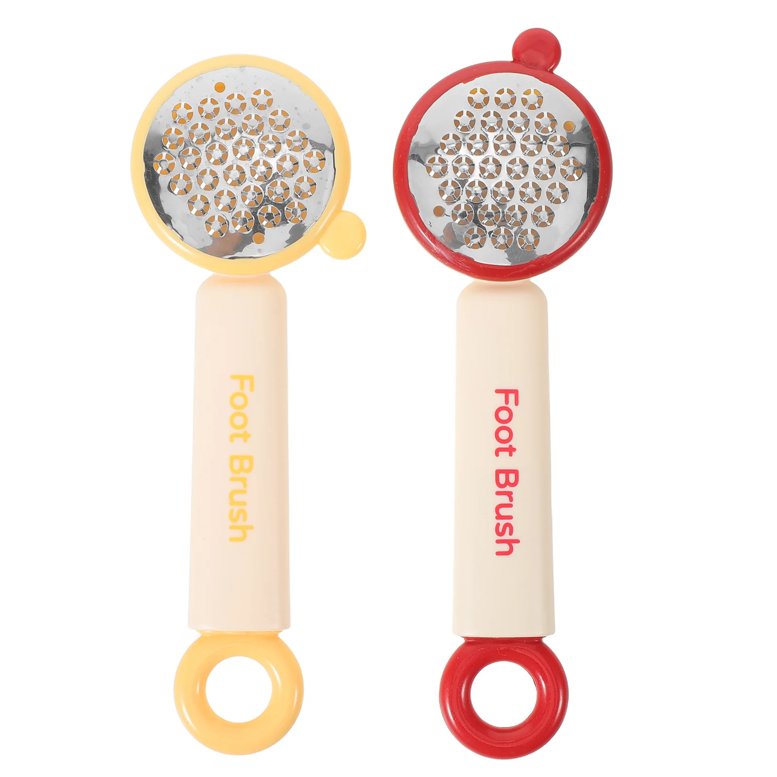 2 pezzi raschietto per piedi per pelle morta rimozione calli in acciaio inossidabile pedicure file scrubber per tallone per piedi asciutti e bagnati - spazzola per la cura dei piedi