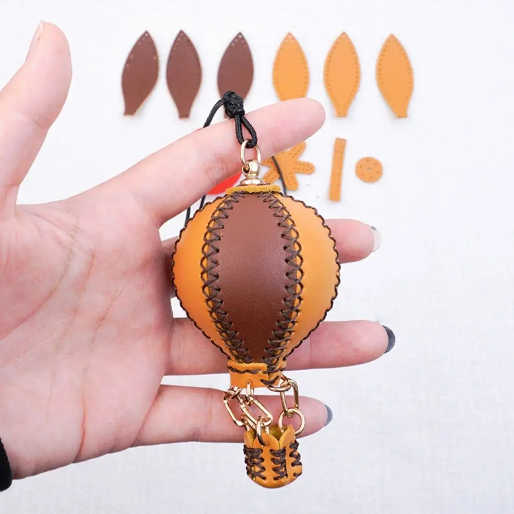 

Mini Keychain Hot Air Balloon DIY Keychain Leather Simple Car Key Ring Versatile Handmade Keychain Lanyard Unisex