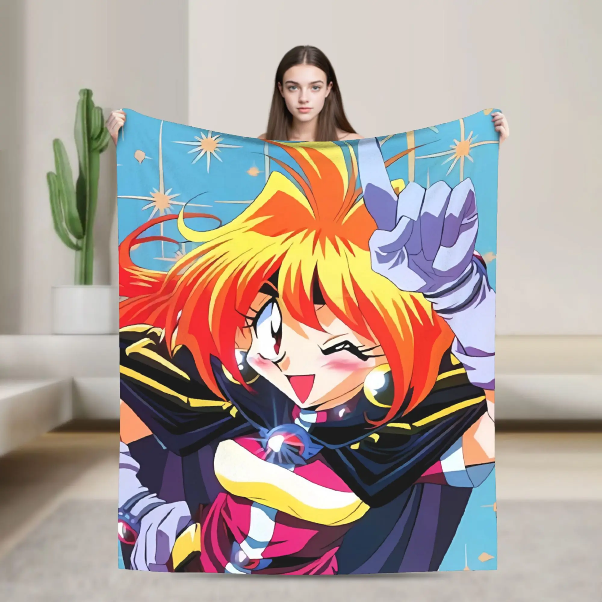L-Linas Inversed Anime Print Blanket Quality Soft Warm  Throw Blanket Winter Kids Couch Chair Sofa Bed Fluffy Bedspread