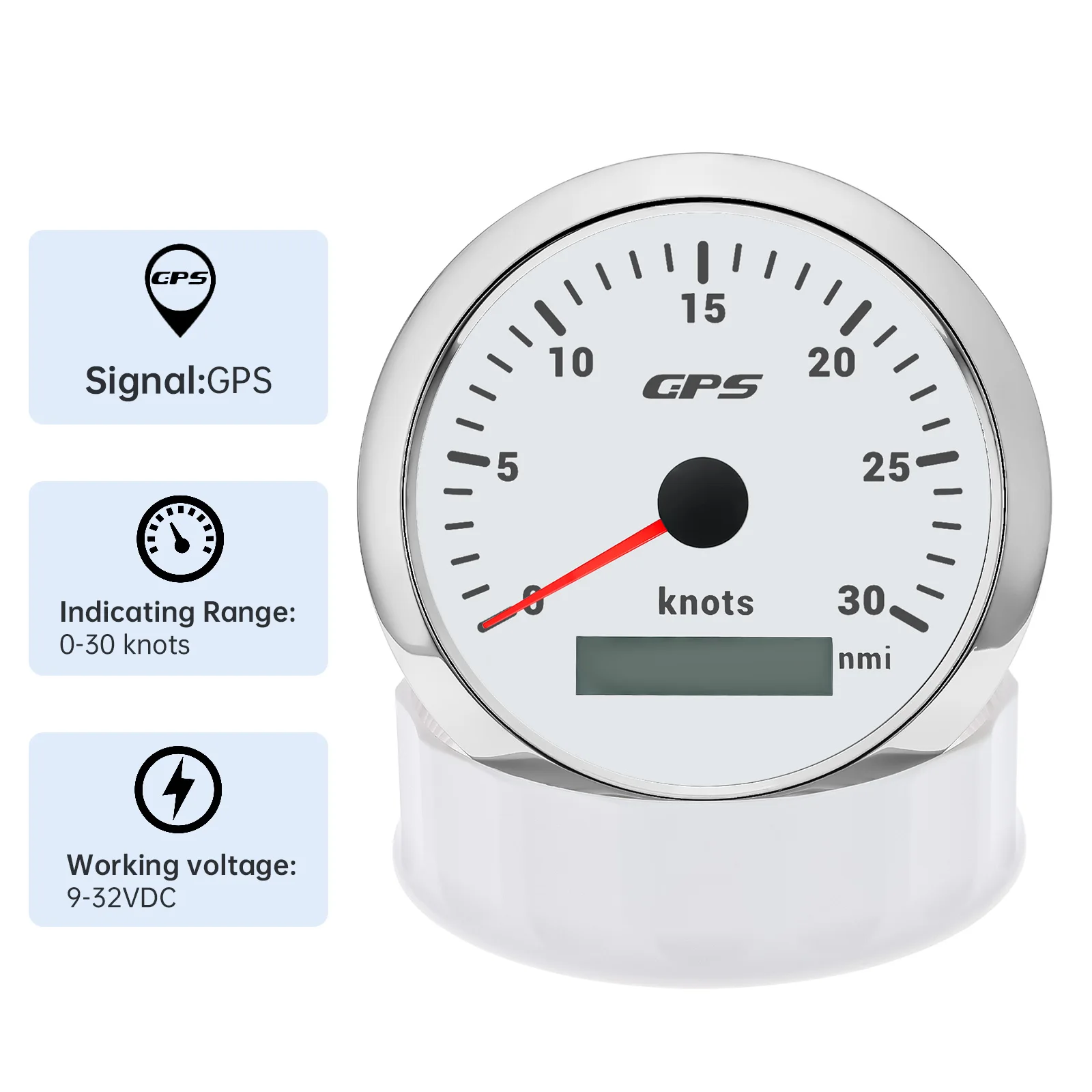 Impermeabile 0 ~ 30 nodi 85MM GPS tachimetro Gauge + Antenna GPS 7 colori luce 0 ~ 60 nodi contachilometri per Marine Car Boat Yacht 12V 24V