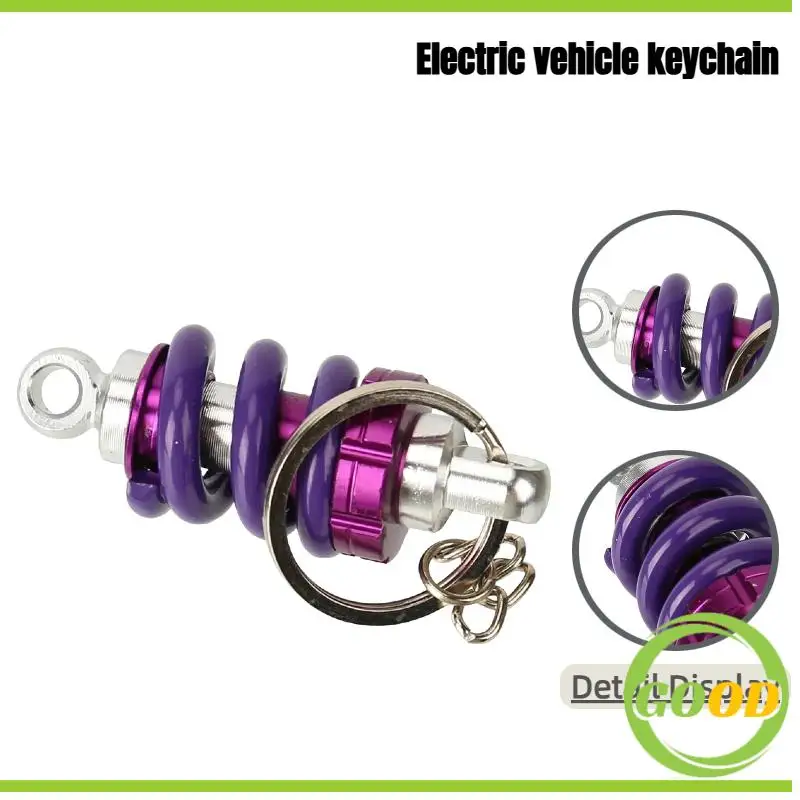 

Sleek Aluminum Alloy Shock Absorber Key Ring - Automotive Front Strut Pendant Compatible with Cars & Scooters