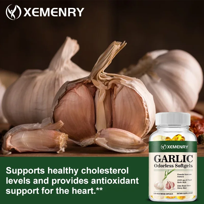 Garlic Capsules - Promote Healthy Cholesterol Levels and Support The Immune System