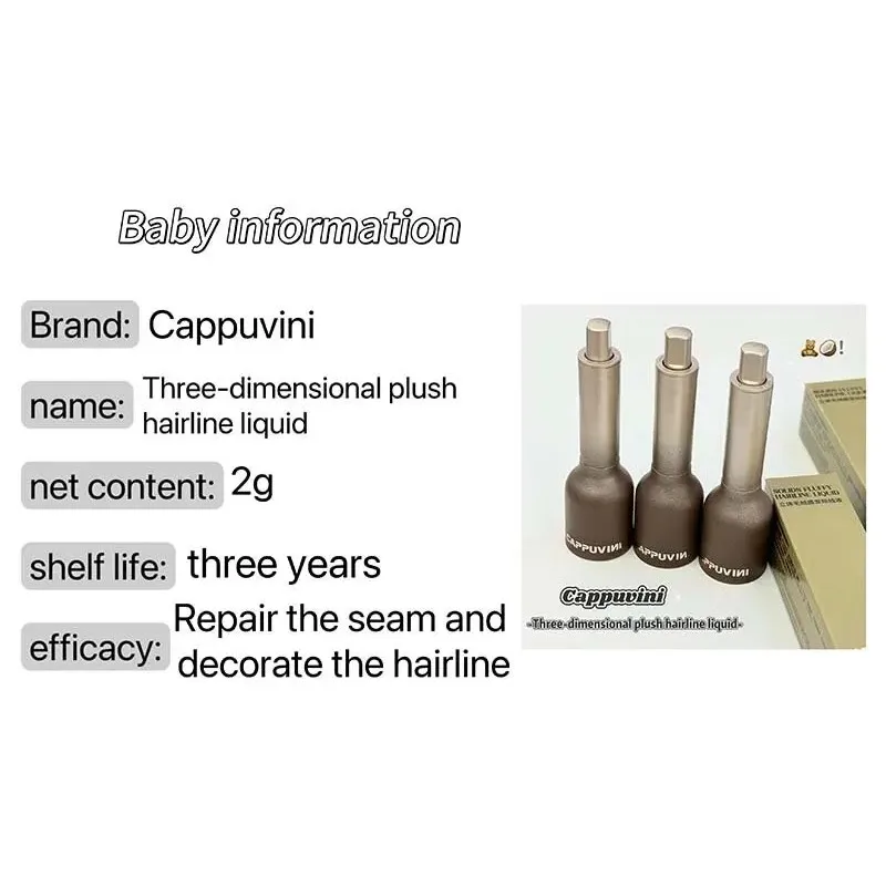 ブラックブラウンワイルドアイブロウ＆ヘアラインリキッド3D 2in1 にじみにくいウォータープルーフロングラスティングブラシ付きヘア用韓国アイメイク