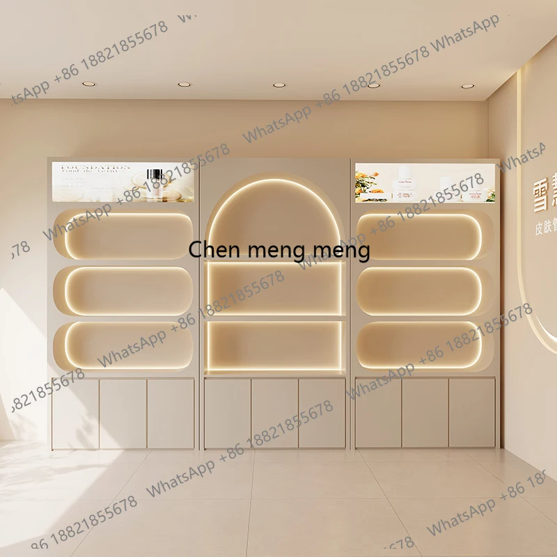 

French Beauty Salon Makeup Display Cabinet Skin Care Product Rack Makeup Cabinet Storage Rack High-end Salon Furniture