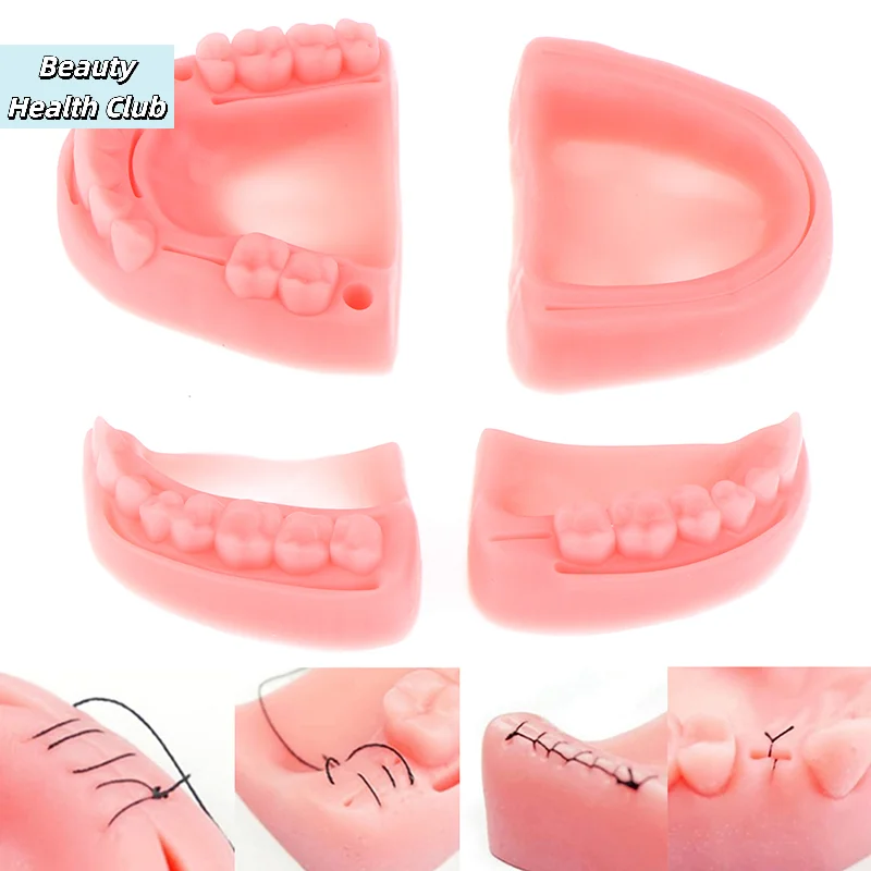 【4Pcs/set Suture Training Module Soft Gum Model Food-grade Silicone Dental Model Teaching Equipment】