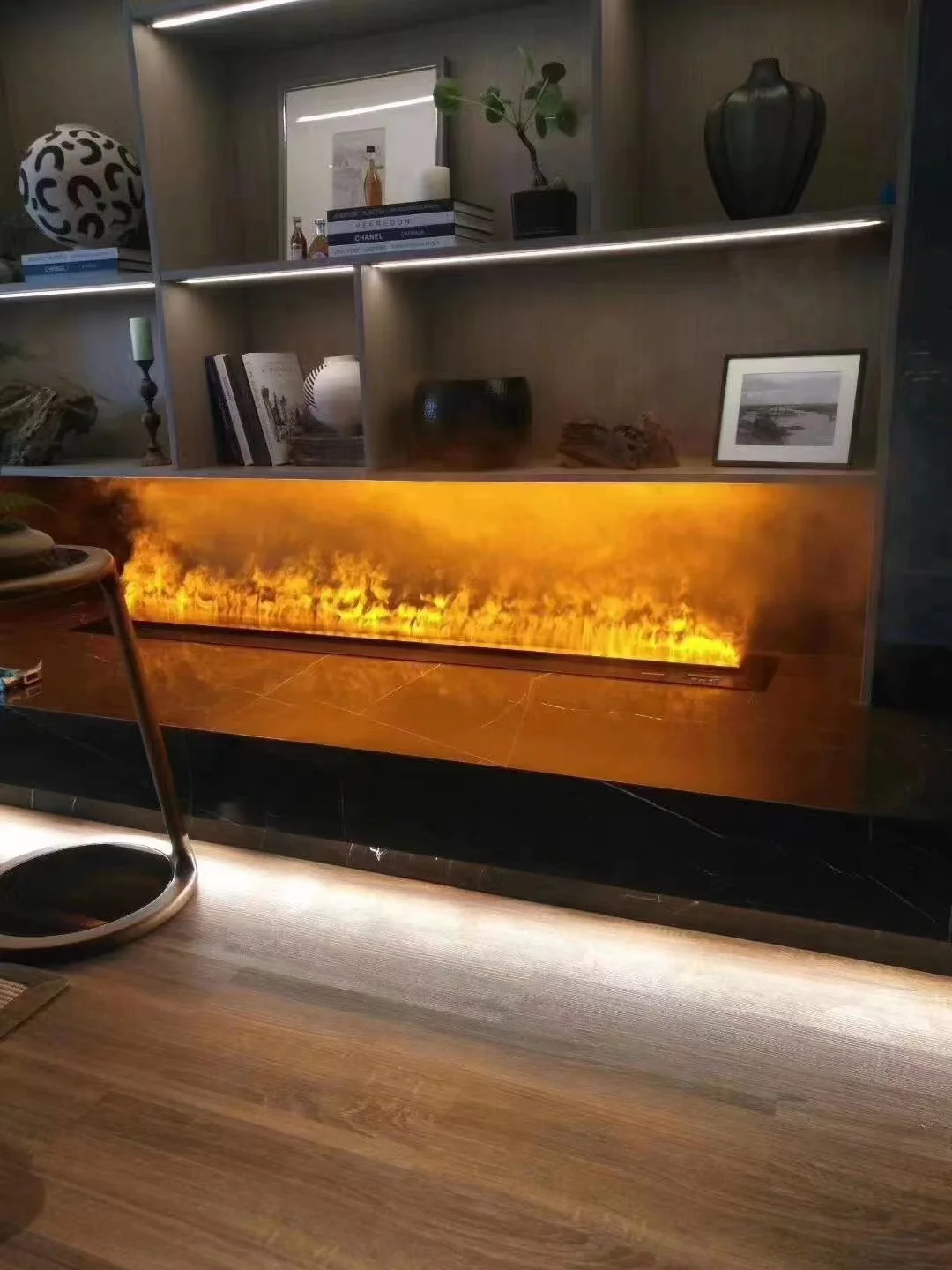 1500MM Fireplace Modern Atomizing Fireplace Humidifier Yellow Red Blue Frame Power Decorative Flame No Heating Function