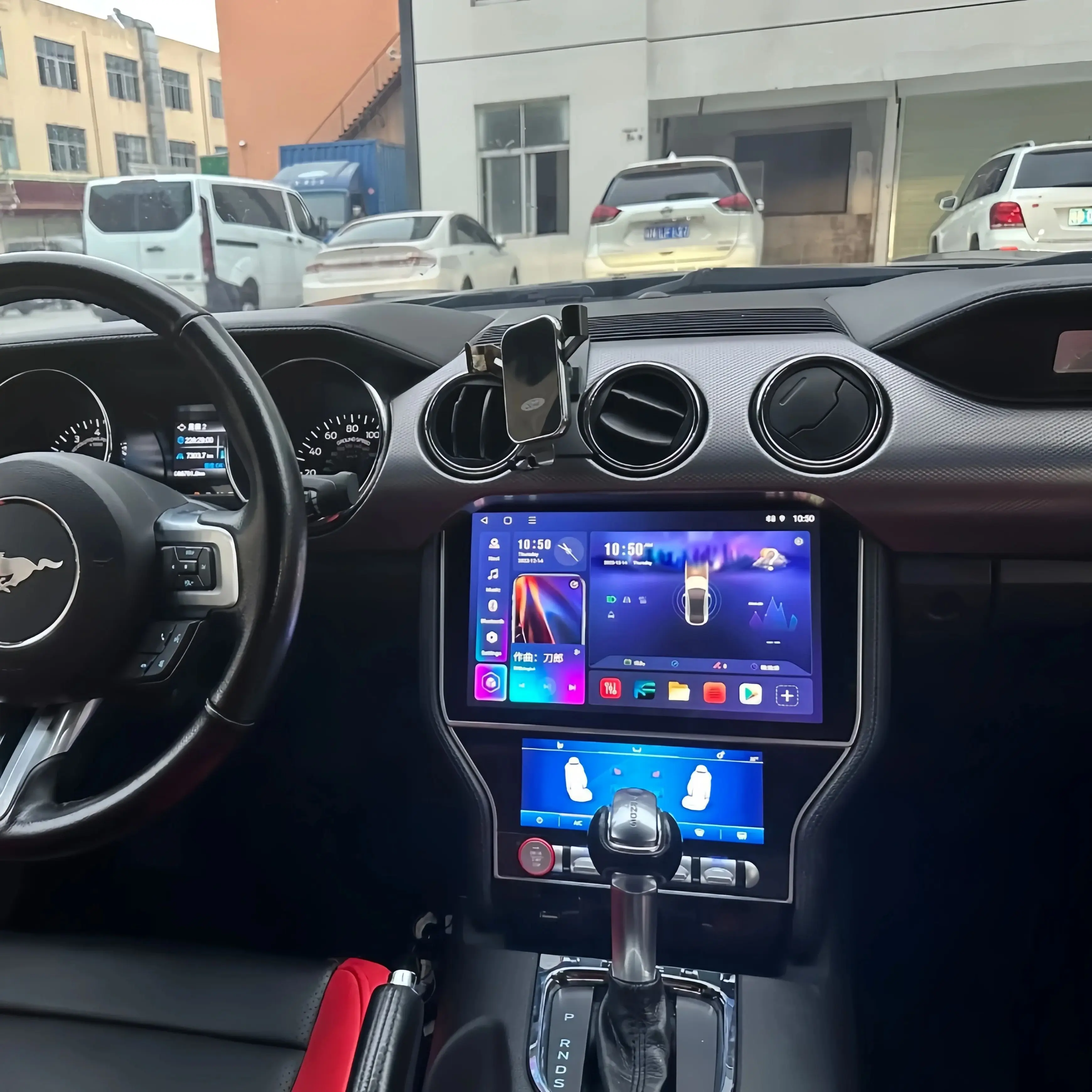 Android 14 Dual Screen For Ford Mustang 2015-2021 Carplay Car GPS Navigation Auto Stereo Head Unit Multimedia Player Car Radio