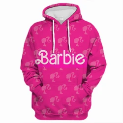 Barbie Hoodies Casual Girls Y2K Sweetness Sweatshirts Autumn Pullover Trendy Letter Print Hooded Sweater Long-Sleeved Women Gift