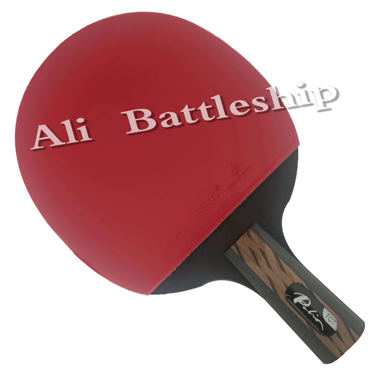 Pro Table Tennis PingPong Combo Racket Palio TCT Ti Blade with  2x Palio AK 47 BLUE Matt Rubbers Shakehand long handle FL