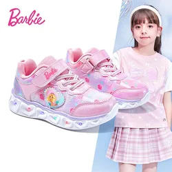 Fashion Barbie Girls Sneakers Flash Shoes Velcro Velcro Sports Shoes kawaii Cartoon Soft-soled Parkour Roller Skate Shoes