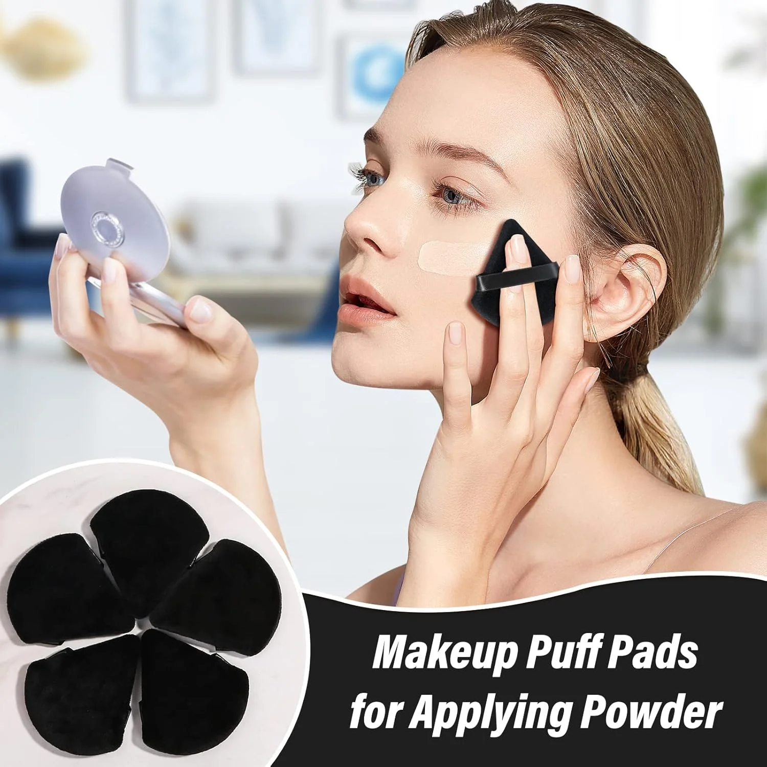 Make-up-Schwamm mit geringer Produktabsorption, streifenfreie Anwendung, müheloses Verblenden für ein glattes, professionell aussehendes Finish – Detail 5