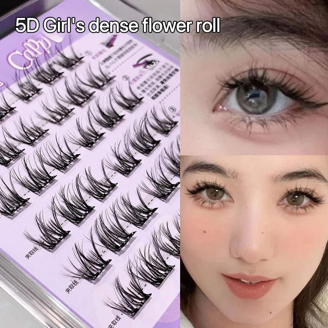 ضخمة خالية من الغراء ذاتية اللصق الرموش الصناعية 5D رقيق سميكة الطبيعية الشباك لاش تمديد سهلة التطبيق DIY بها بنفسك أنيمي العين