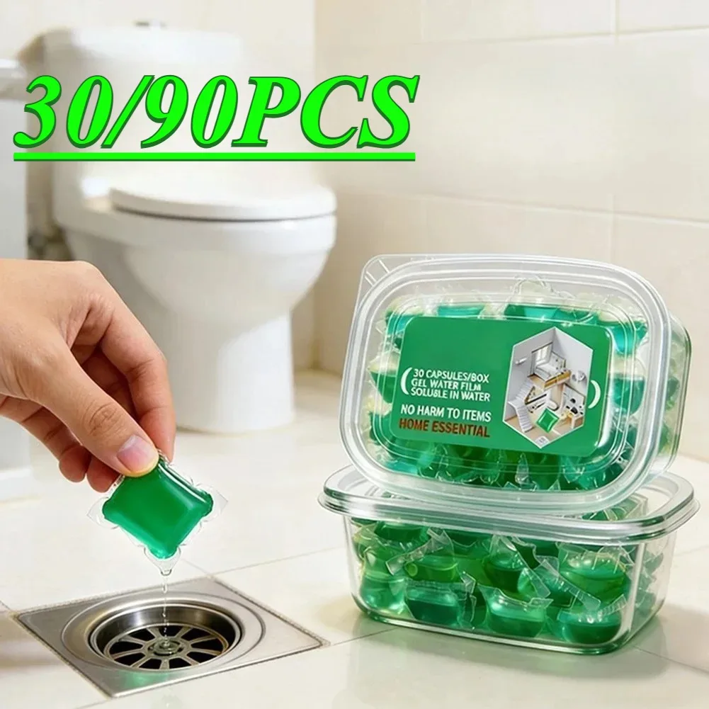 30 unidades de gel perfumado para remoção de odores e limpeza de esgotos, purificador de ar para pias, gel solúvel em água para cozinha e banheiro.
