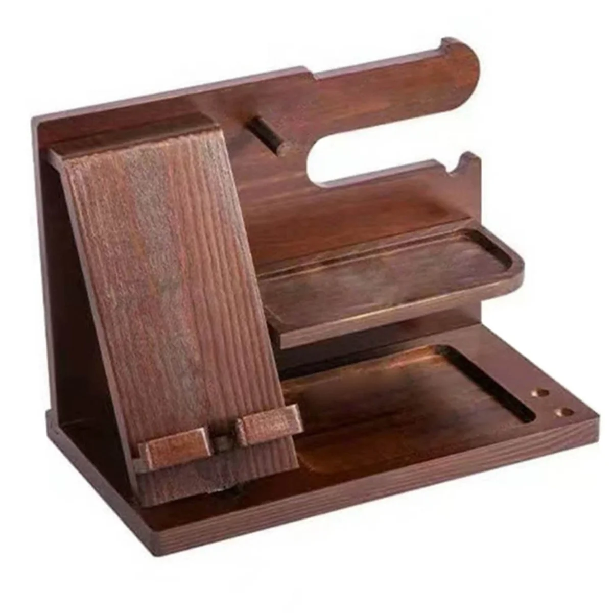 

Wooden Office Desktop Charging Stand Wooden Mobile Phone Storage Rack Watch Multi-Purpose Entrance Glasses Storage