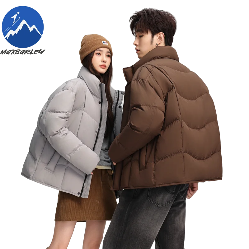 Maxbarley Man Down Jacket Casual Stand Collar Korean Fashion Lightweight Padded Jackets Streetwear Thickened Warm Winter Coat