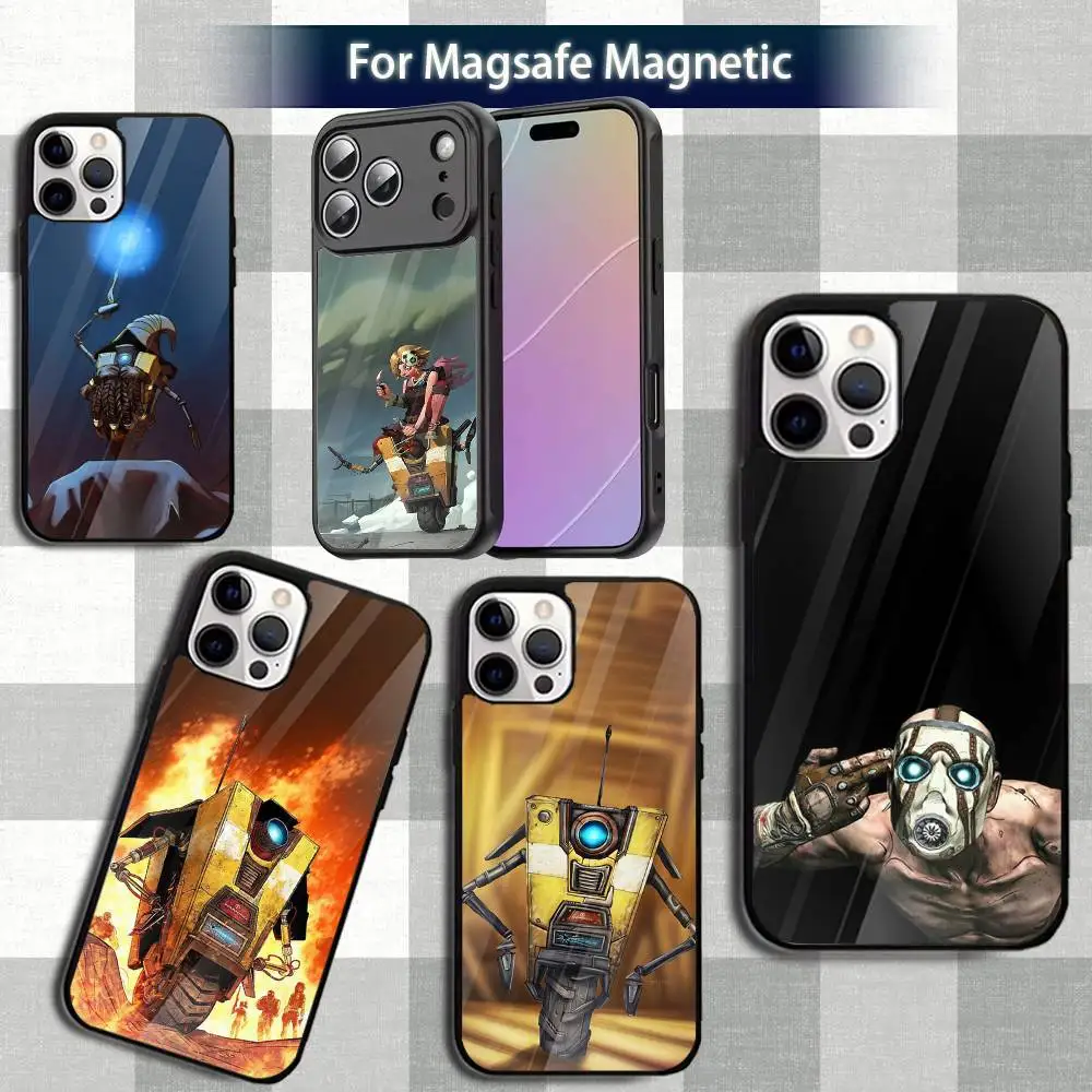 

B-Borderlands-es C-Claptrap Phone Case For iPhone 13,12,15,17,11,16,14,Pro,Max,Plus,Mini,Magsafe,Magnetic Wireless Charging Case
