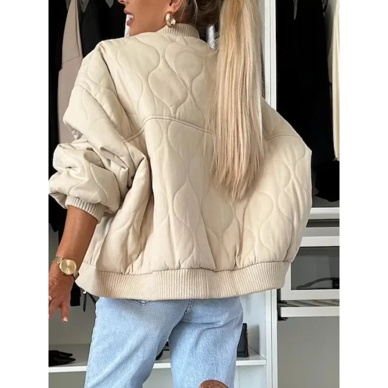 S-XXL レディース カジュアル 秋冬新作 ジッパー シングルブレスト 長袖 ルーズジャケット トップス