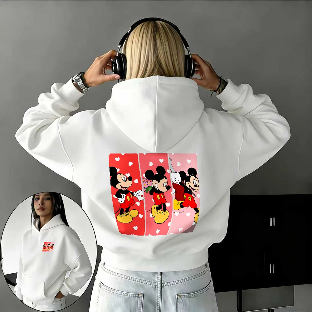 Disney's herfst- en wintercollectie met drie kolommen Kenmerken 100% puur katoen bedrukte Mickey Mouse-sweatshirts voor zowel mannen als vrouwen