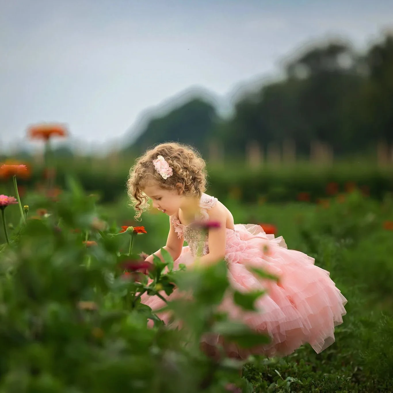 Robes de demoiselle d'honneur roses avec perles pour mariage, robe de princesse avec bretelles en tulle pour enfants, robe de fête d'anniversaire pour bébé, première communion