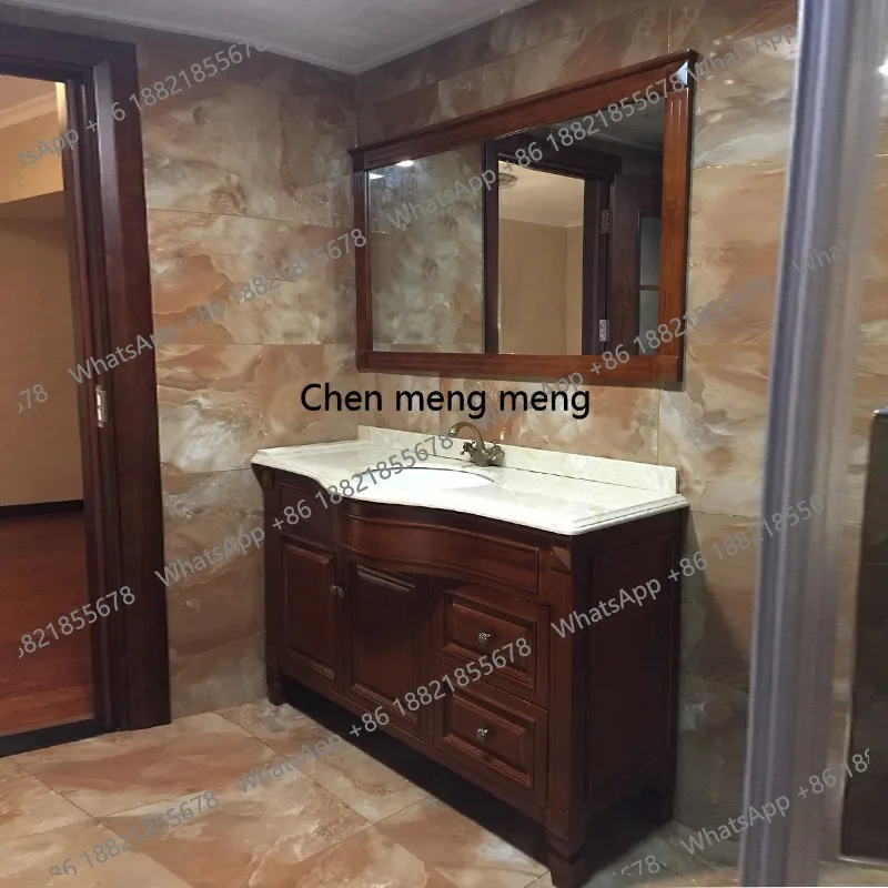 

70-180cm Solid Wood Furniture Jane Ou Bathroom Cabinet Combination Oak Cabinet Floor-to-ceiling Toilet Wash Face Wash Basin