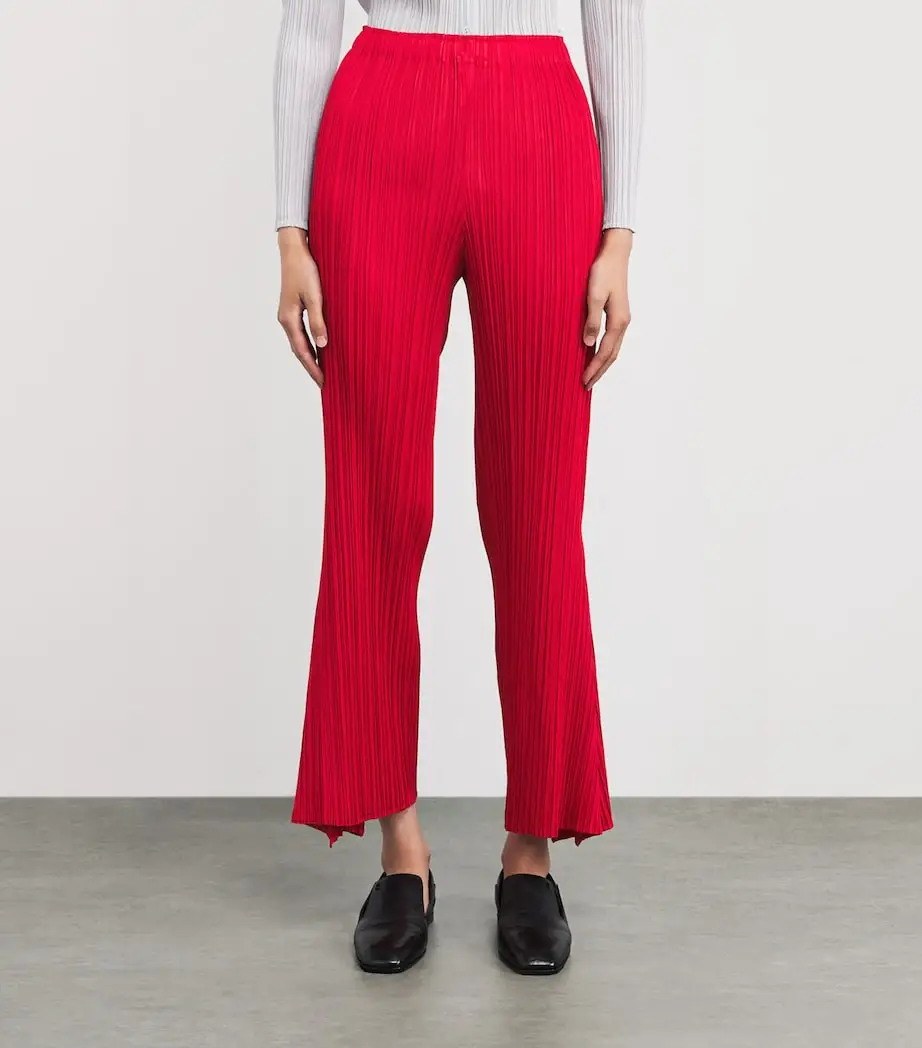 Pantalones acampanados Ole plisados Miyake Pantalones con cintura elástica