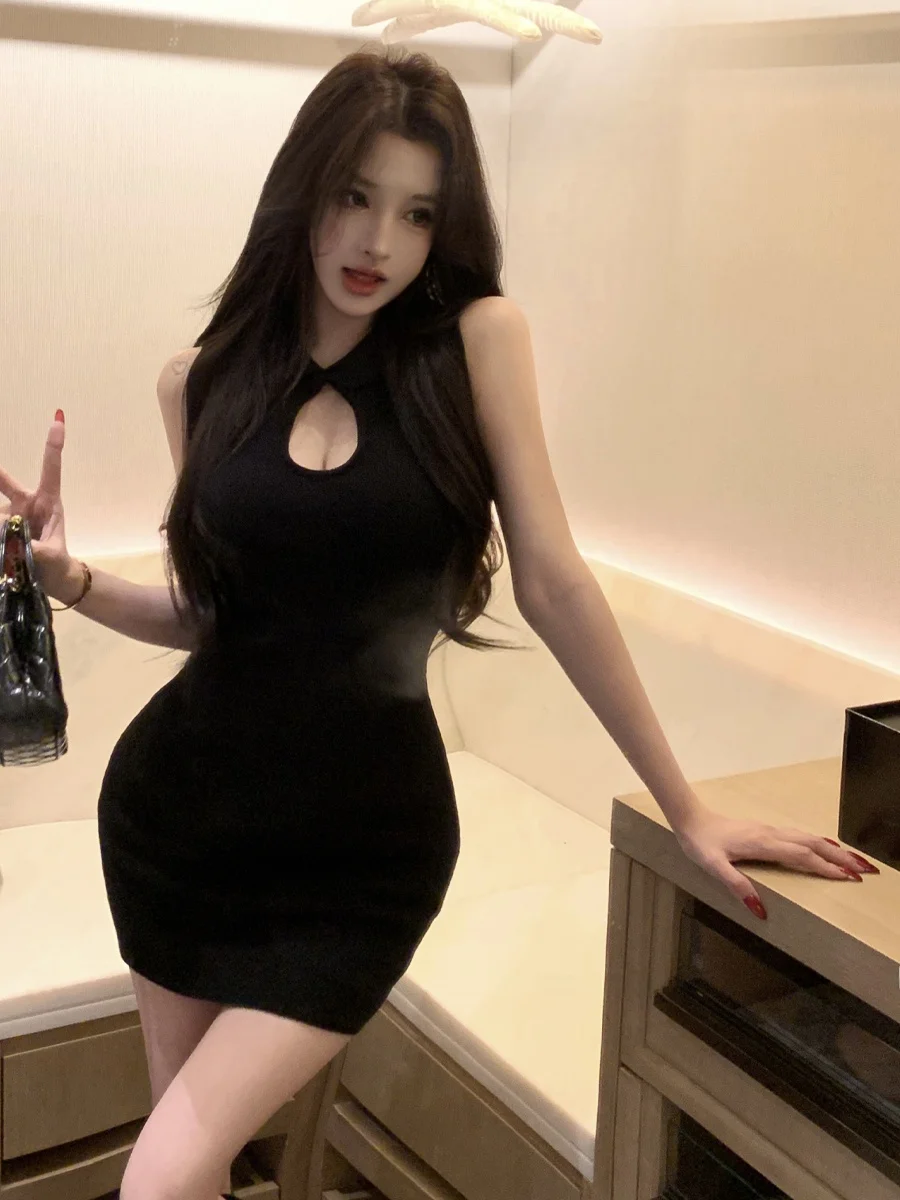 

Сексуальное облегающее платье с вырезами в винтажном китайском стиле, с завышенной талией, короткое, для женщин