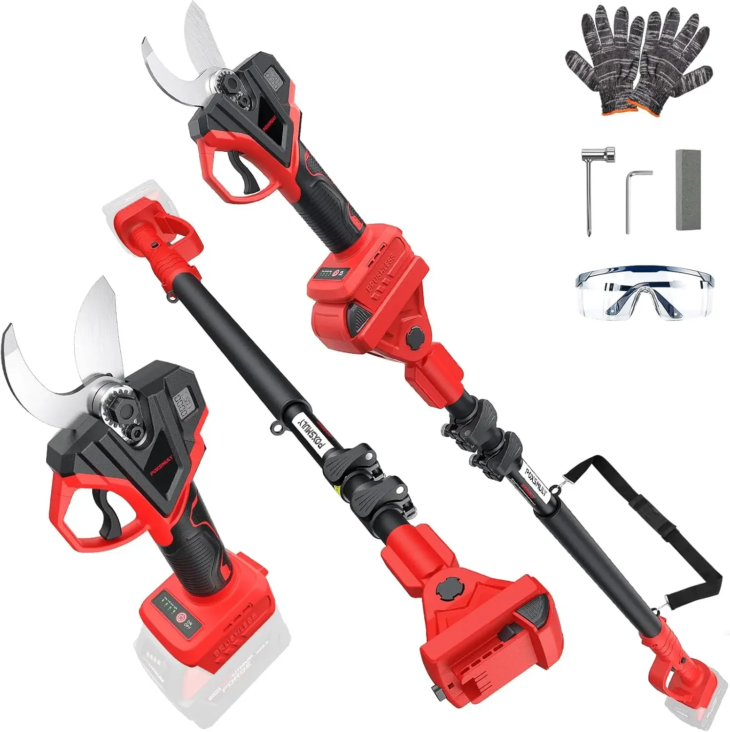 

Cordless Pole Pruners Electric Pruning Shears 18v Brushless Motor 4 Modes 16 Inch Cutting Diameter Gardening Tree Trimmer No Bat