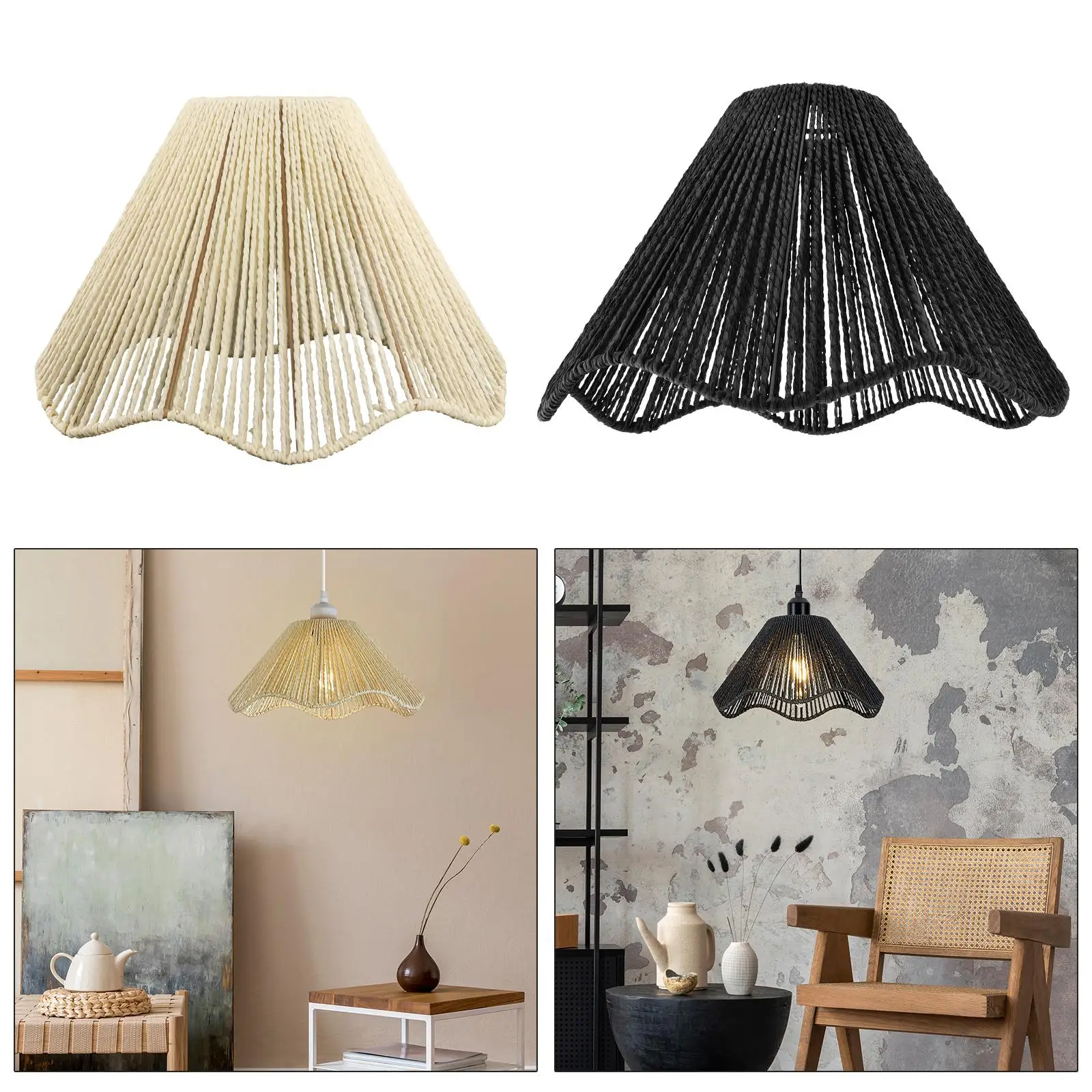 Ceiling Lantern Cover Decoration Woven Lampshade for Hotel Teahouse Bedroom